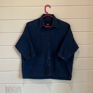 Courtshop Denim Button Down Top Size S